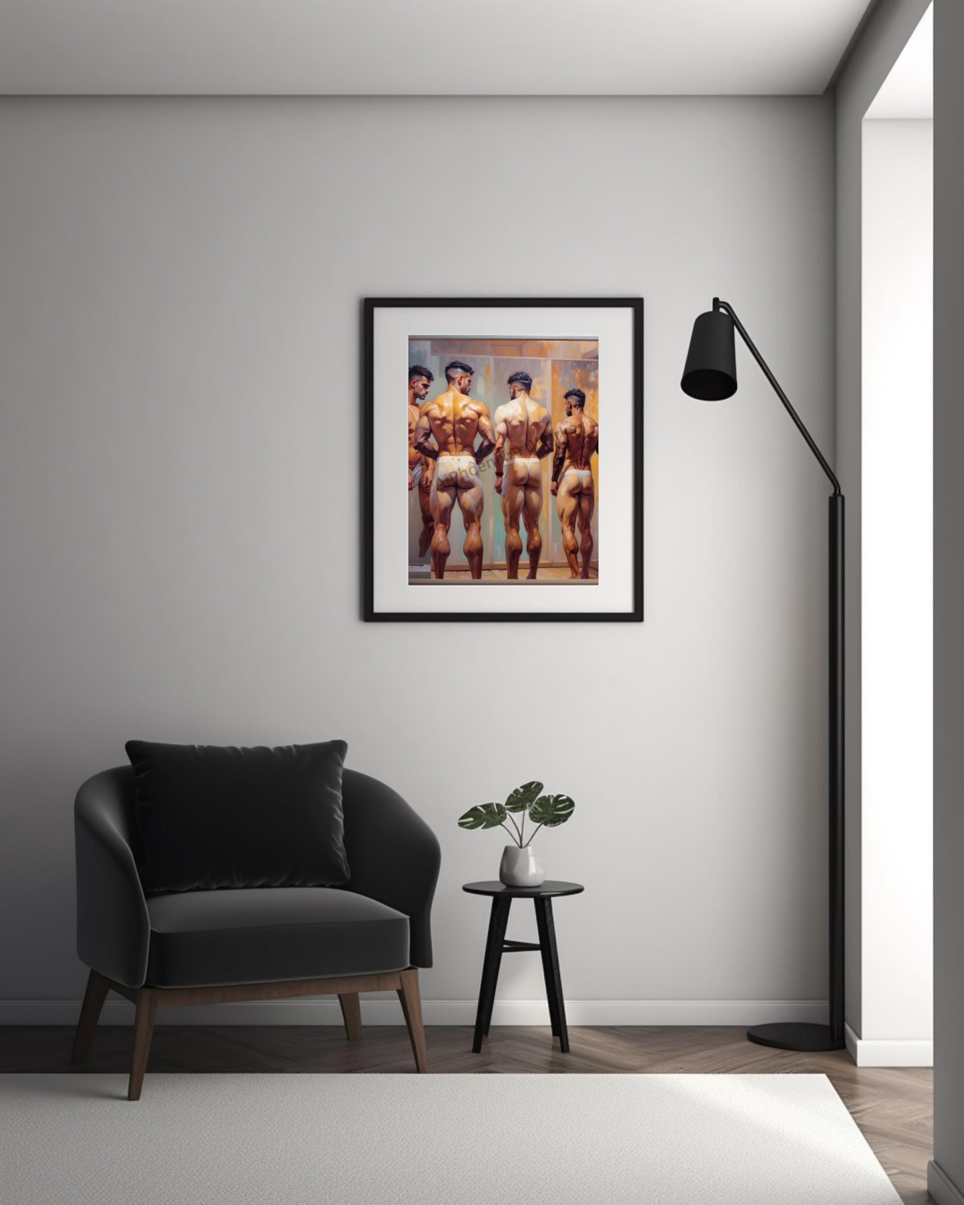 Abstract Bodybuilder Art Print: Male Physique, Gym Decor (Digital Download)