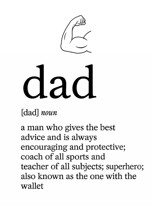 Funny Dad Definition Greeting Card | 5x7 Folded Card | Father's Day, Birthday or Just Because