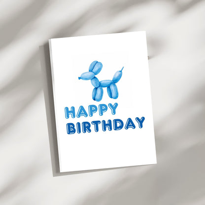 Balloon Dog Birthday Card | Fun & Whimsical Greeting | 5x7 Folded with Envelope