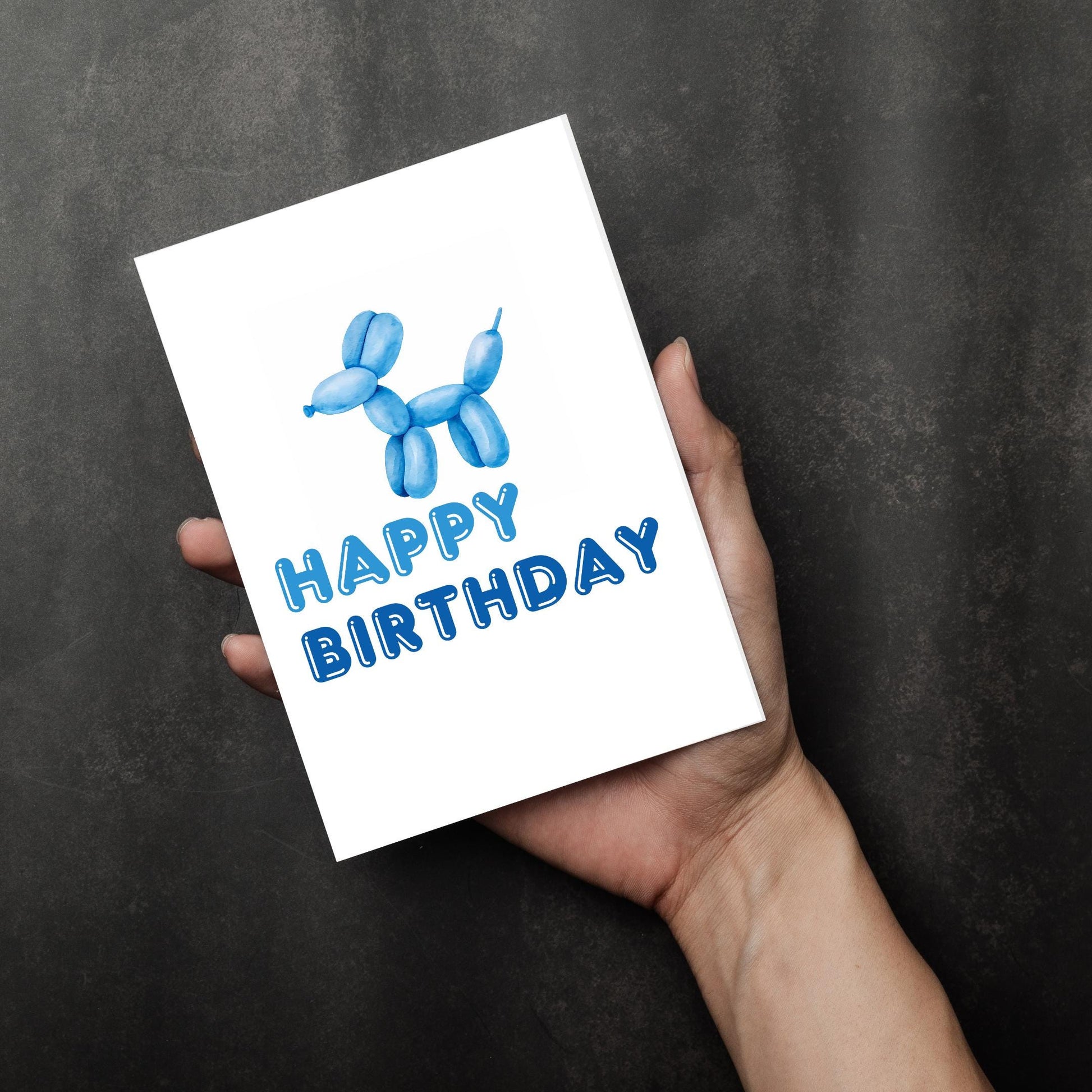 Balloon Dog Birthday Card | Fun & Whimsical Greeting | 5x7 Folded with Envelope