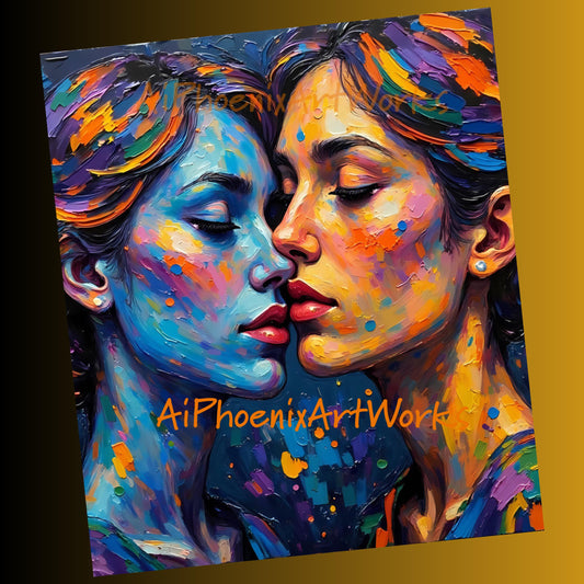 Vibrant Women of Color | Abstract Watercolor Digital Art | PDF Printable Wall Decor | AiPhoenixArtworks