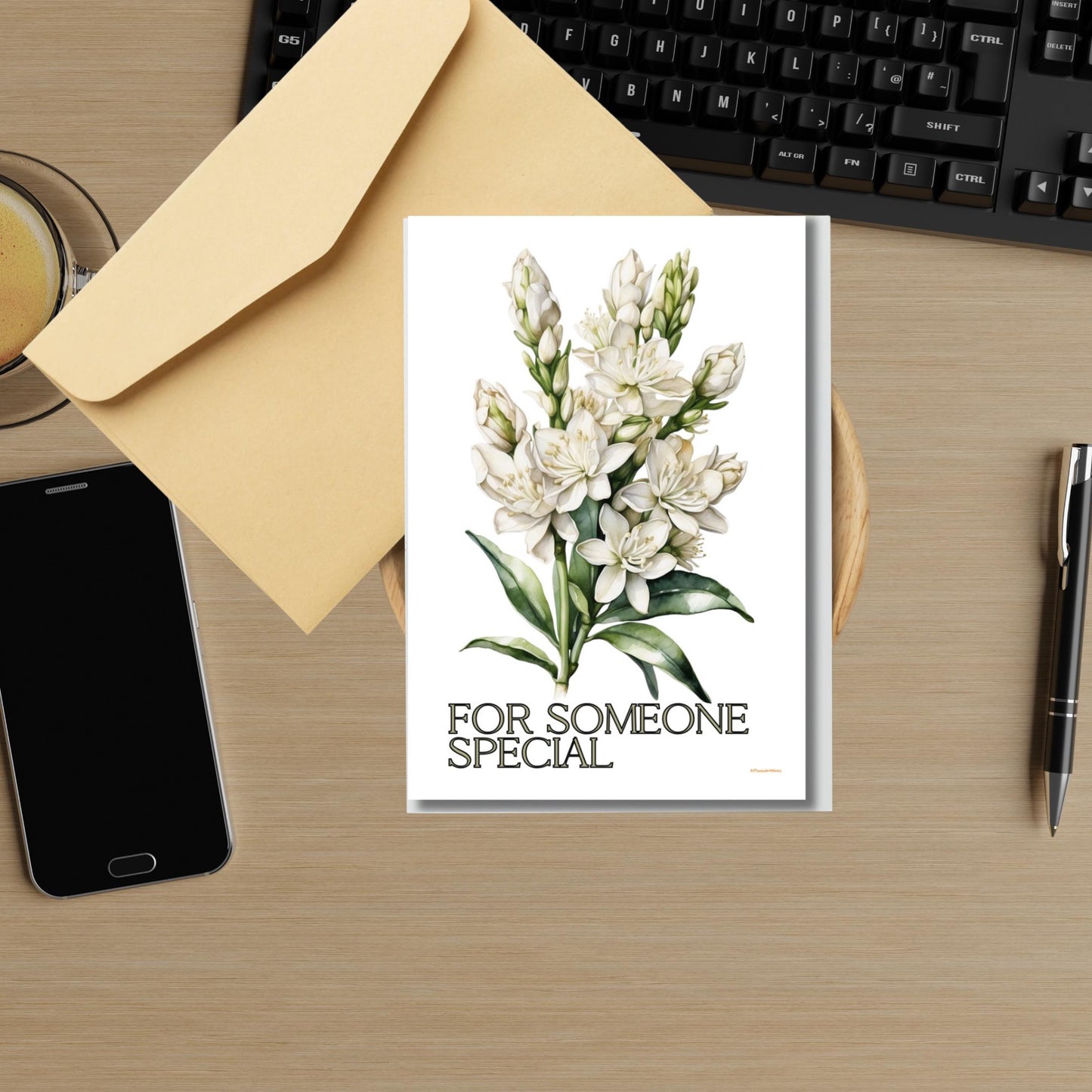 For Someone Special – Elegant Floral Greeting Card | 4x6 Folded with Envelope | Romantic Botanical Card