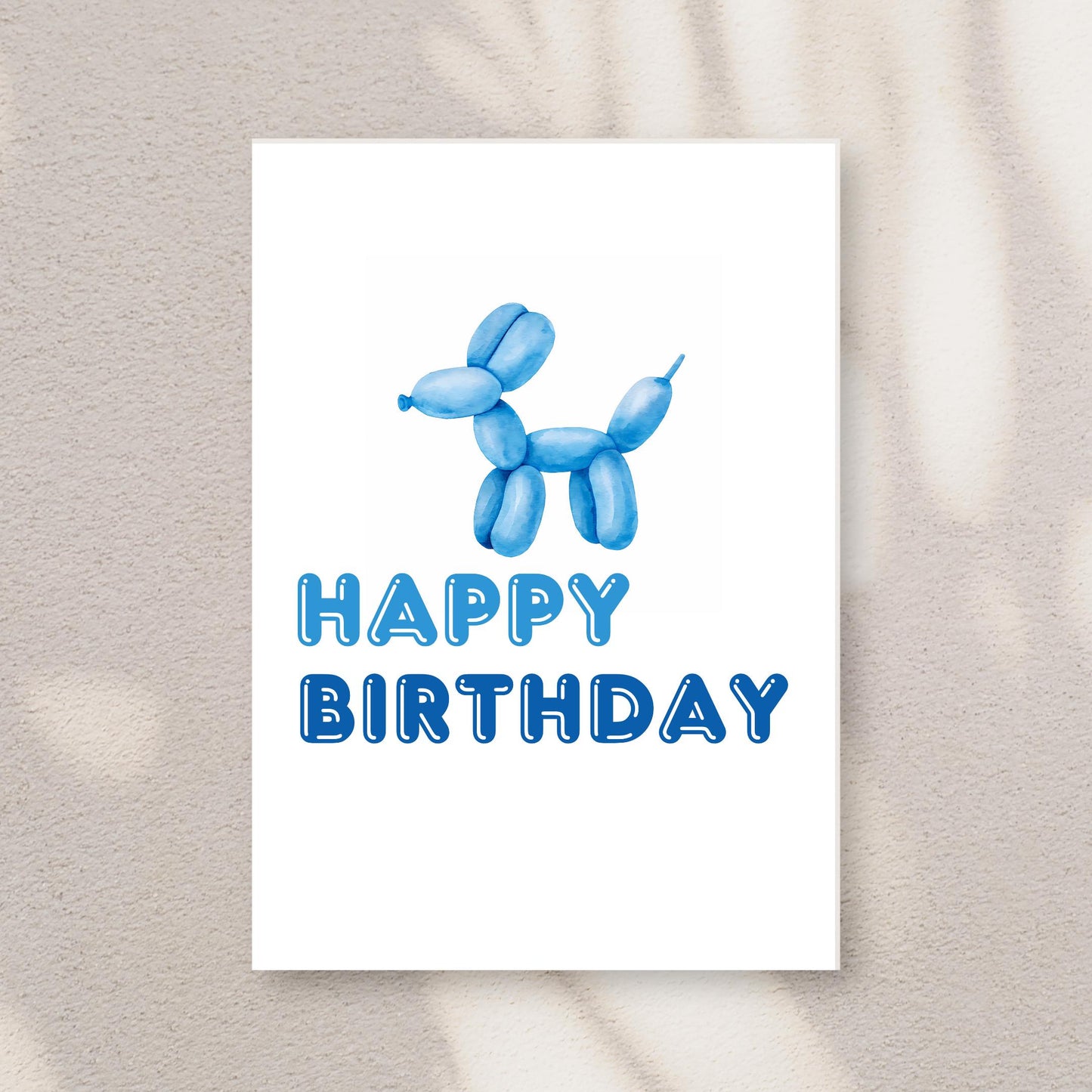 Balloon Dog Birthday Card | Fun & Whimsical Greeting | 5x7 Folded with Envelope