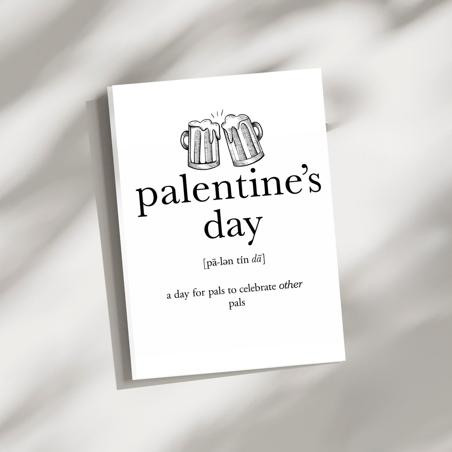 Palentine’s Day Greeting Card | Cheers to Friendship | 5x7 Folded Card with Envelope