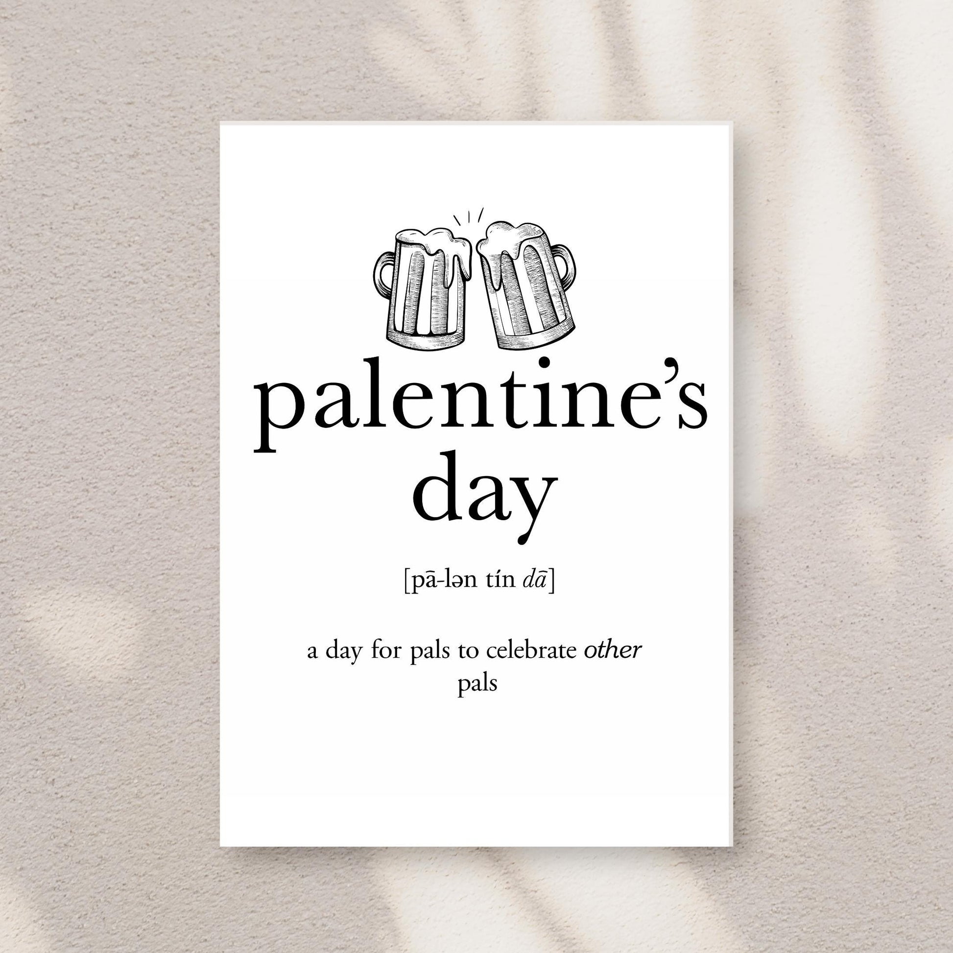 Palentine’s Day Greeting Card | Cheers to Friendship | 5x7 Folded Card with Envelope