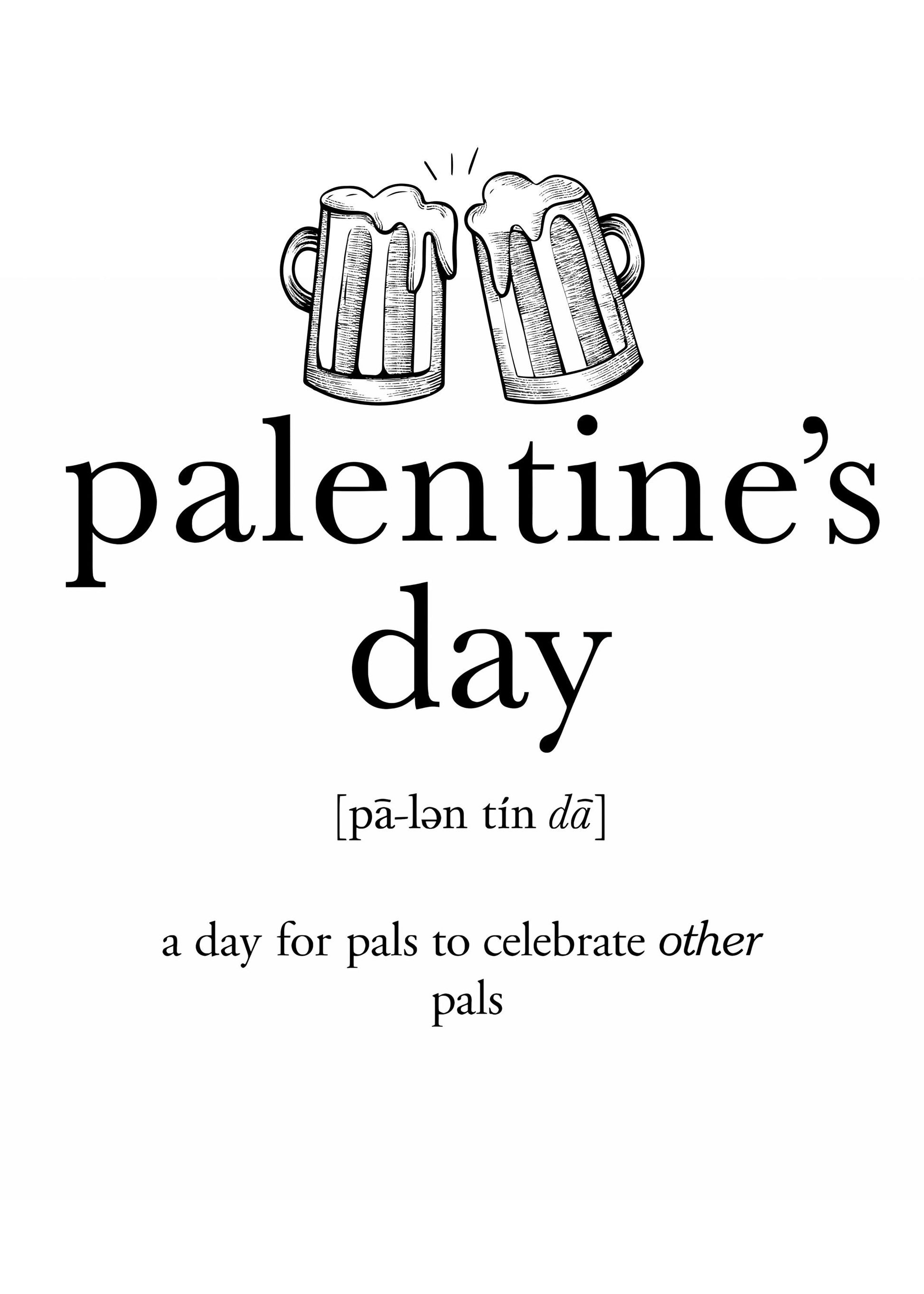 Palentine’s Day Greeting Card | Cheers to Friendship | 5x7 Folded Card with Envelope