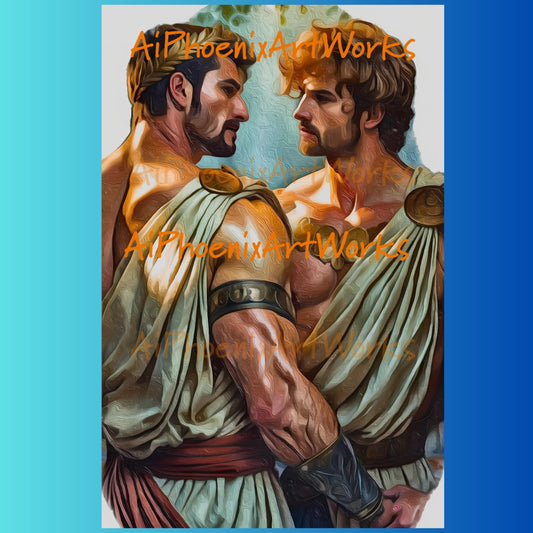 Warrior's Gaze – Digital Printable PDF | Classical Oil Painting Style | Masculine Historical Art