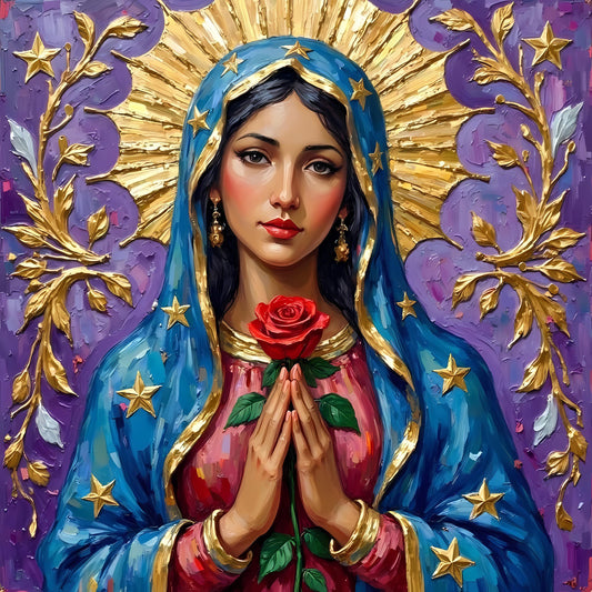 Virgin Mary Art Print: Religious Icon, Catholic Wall Decor