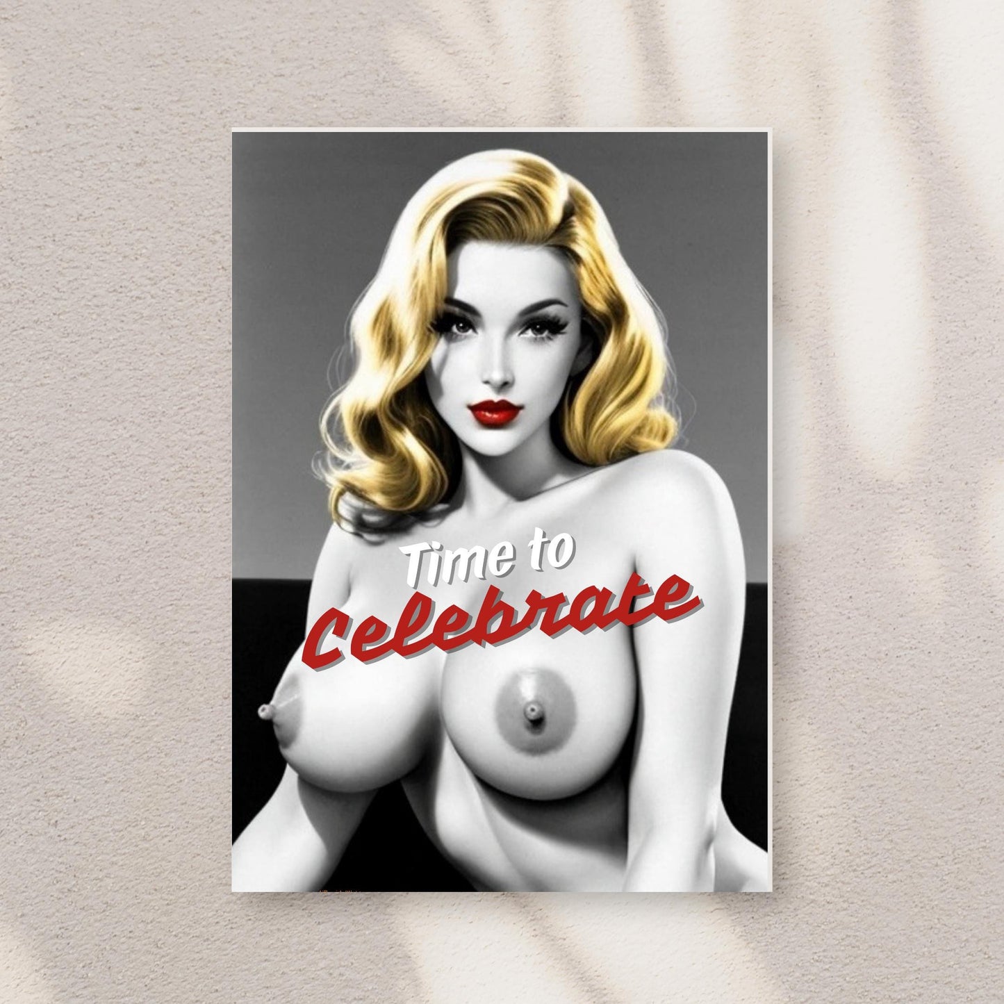 Vintage Pin-Up Art Greeting Card: Mature Birthday Card