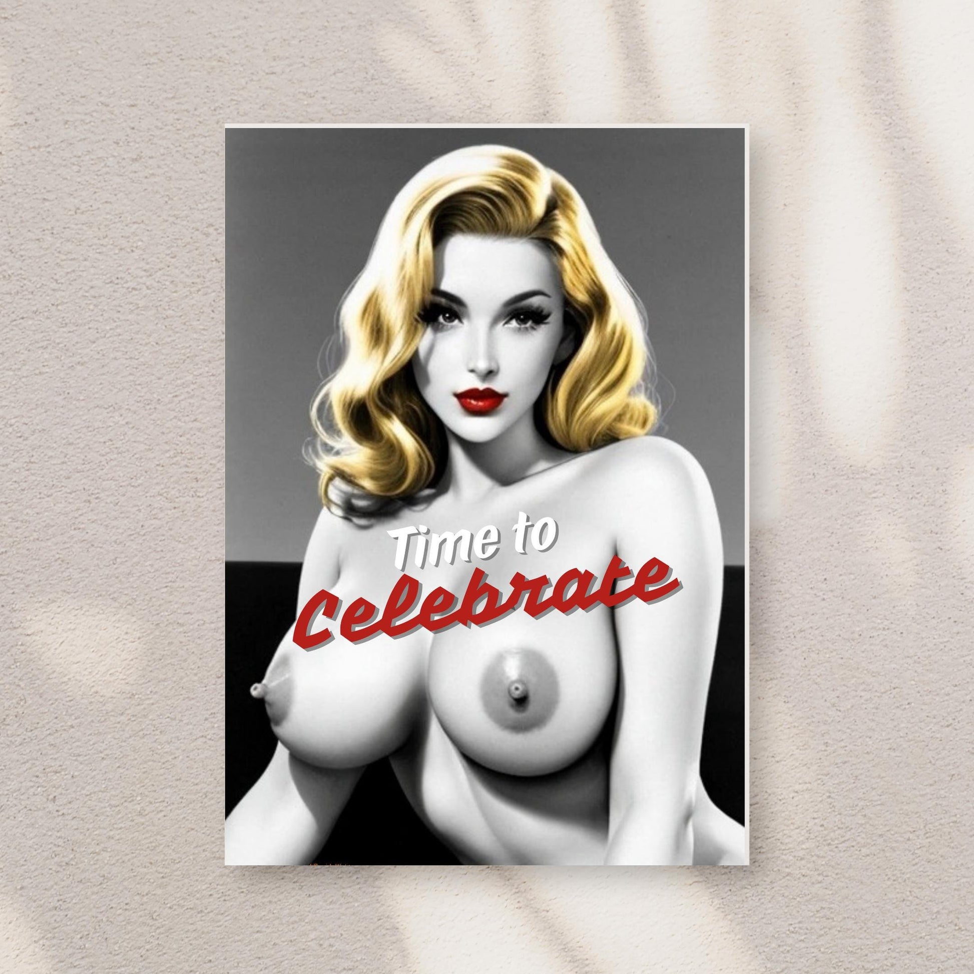Vintage Pin-Up Art Greeting Card: Mature Birthday Card