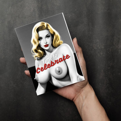Vintage Pin-Up Art Greeting Card: Mature Birthday Card
