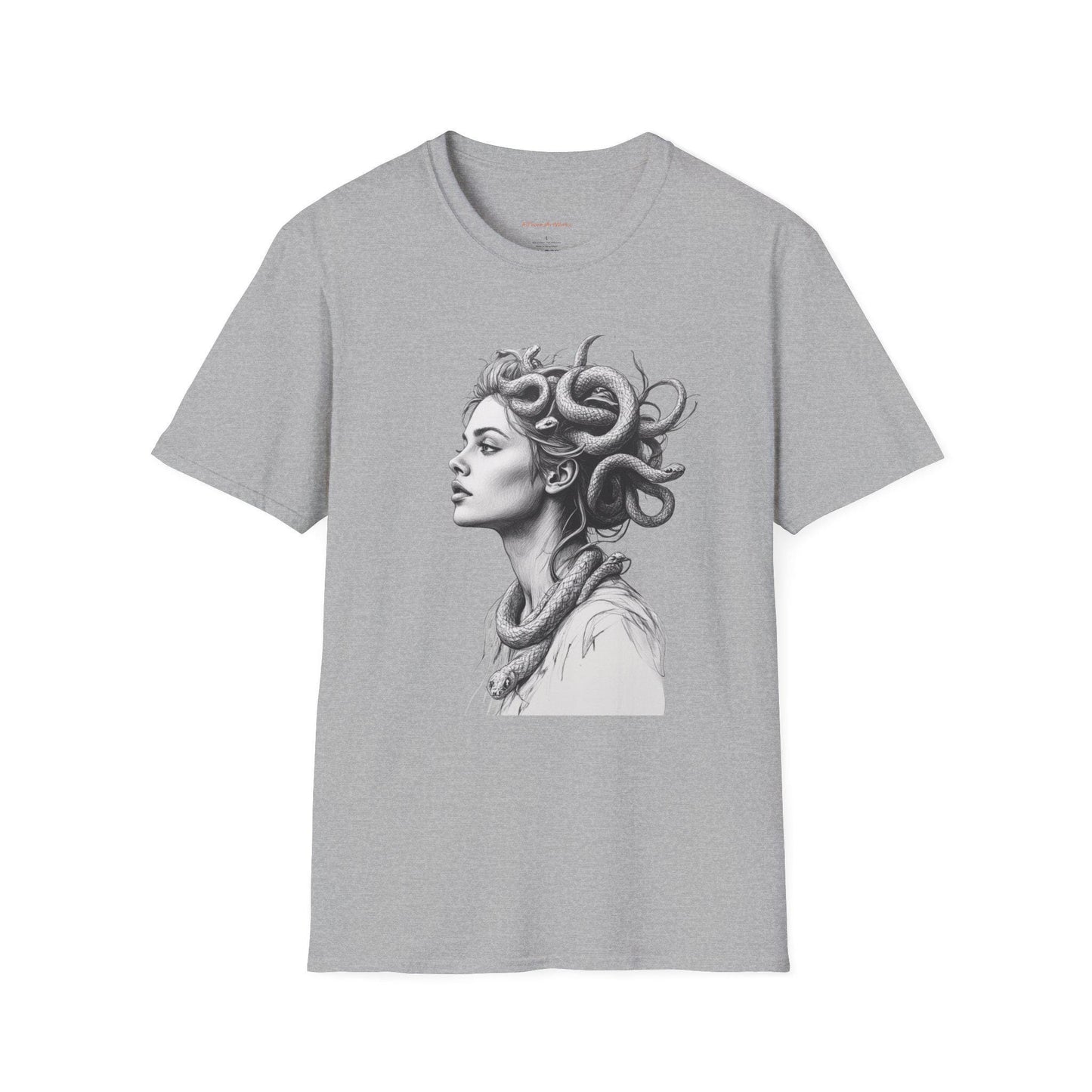 Medusa Pencil Art T-Shirt: Greek Mythology Graphic Tee