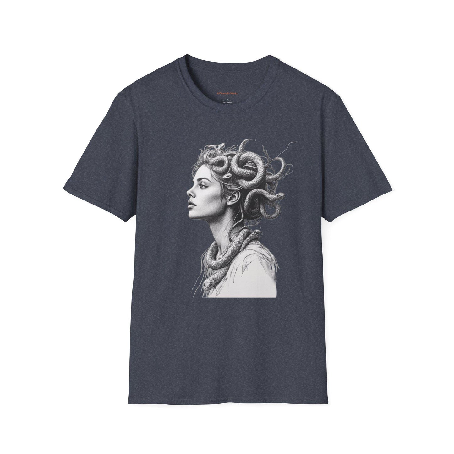 Medusa Pencil Art T-Shirt: Greek Mythology Graphic Tee
