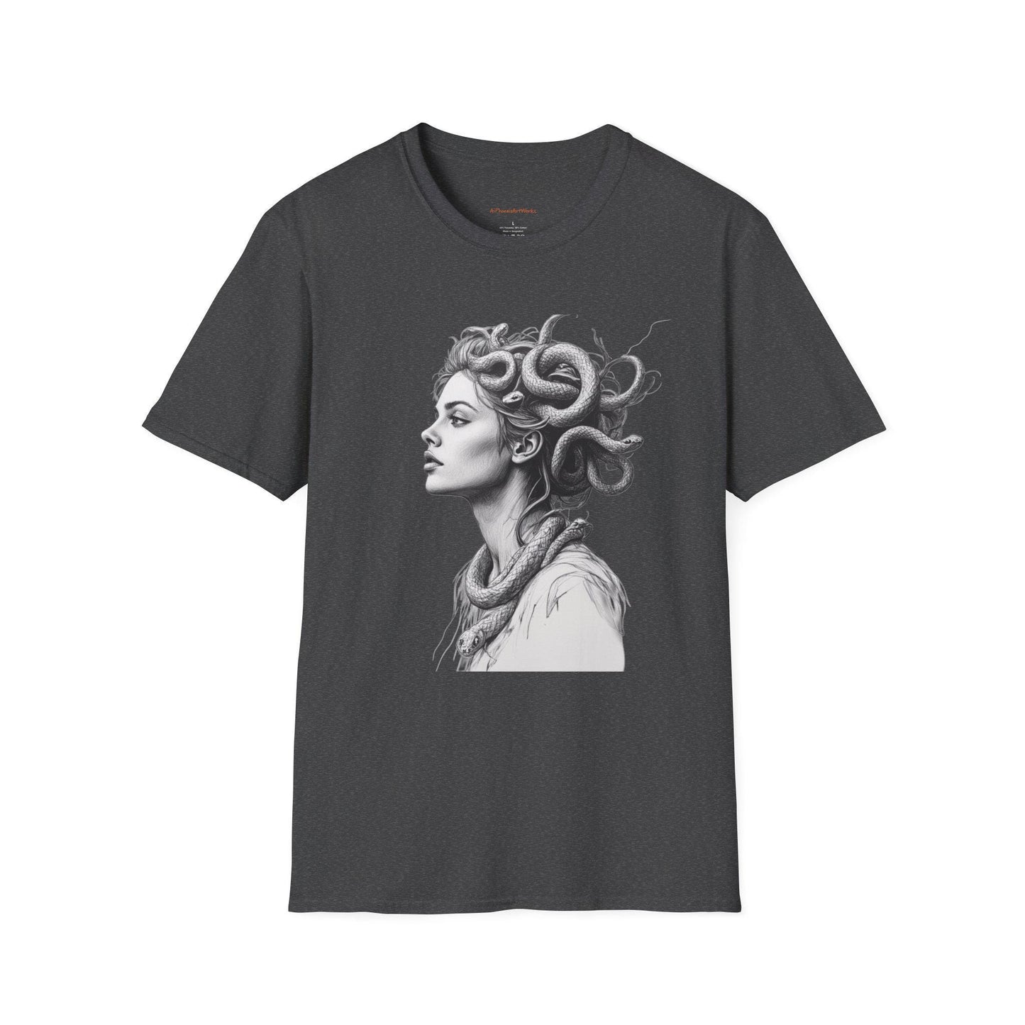 Medusa Pencil Art T-Shirt: Greek Mythology Graphic Tee