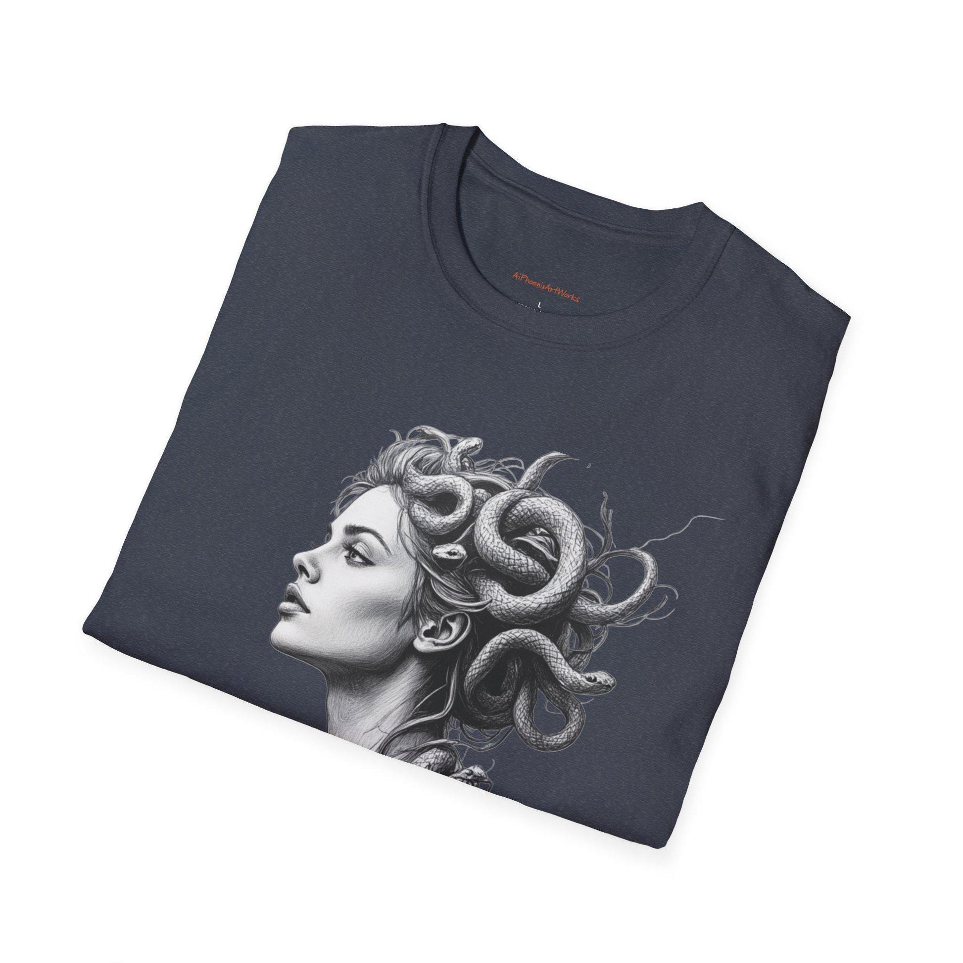 Medusa Pencil Art T-Shirt: Greek Mythology Graphic Tee