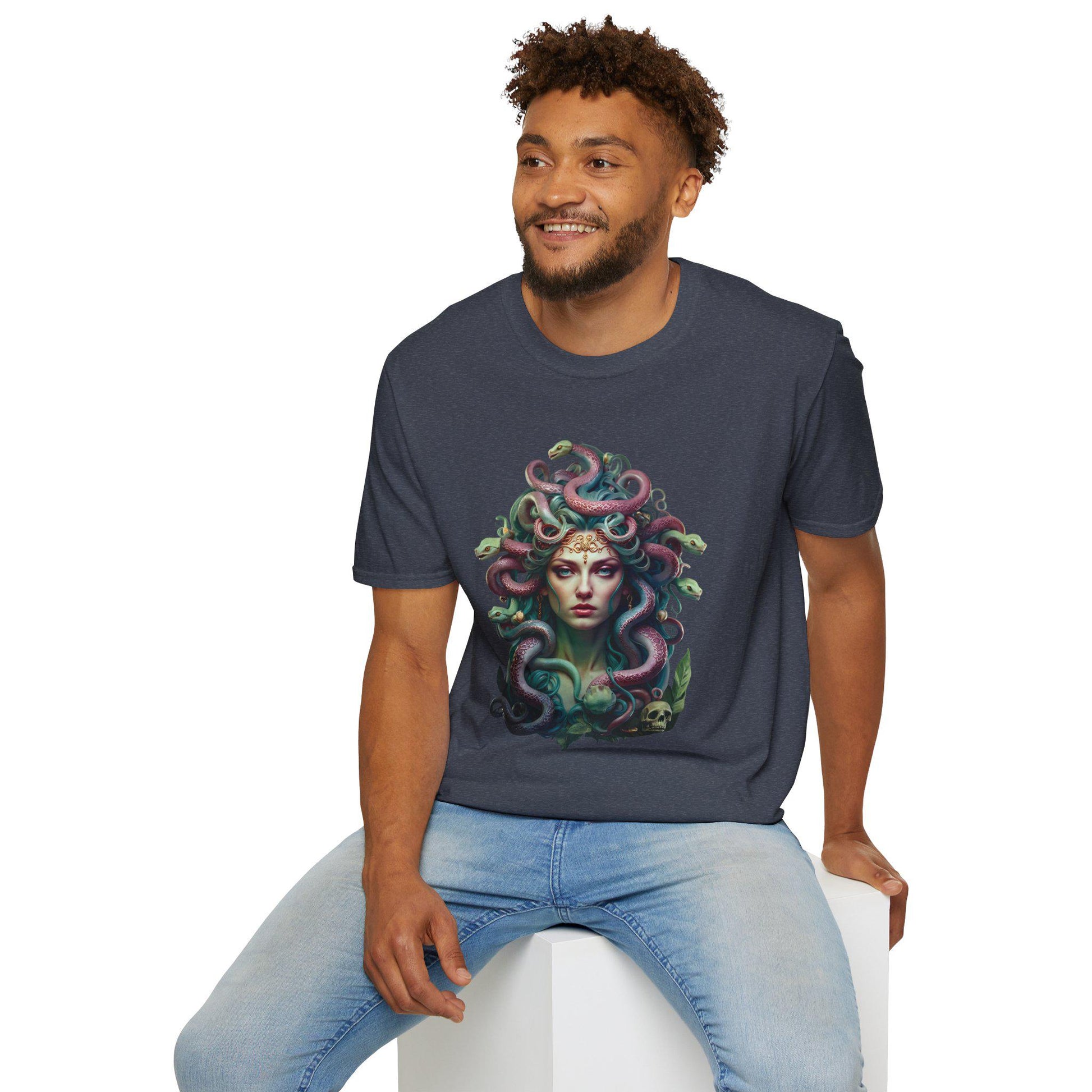 Medusa Graphic Tee: Unisex Softstyle Mythology T-Shirt