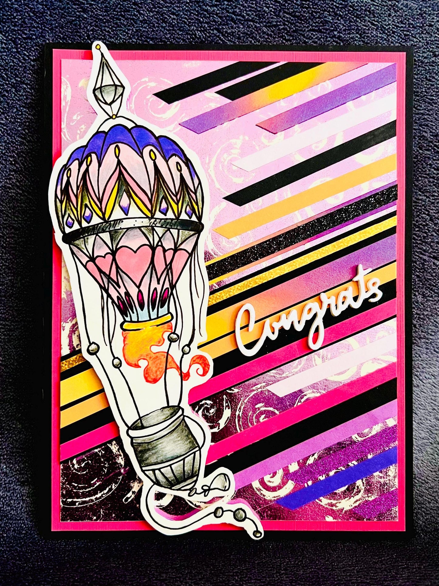 Colorful Hot Air Balloon Congrats Card - Cheerful and Uplifting Design