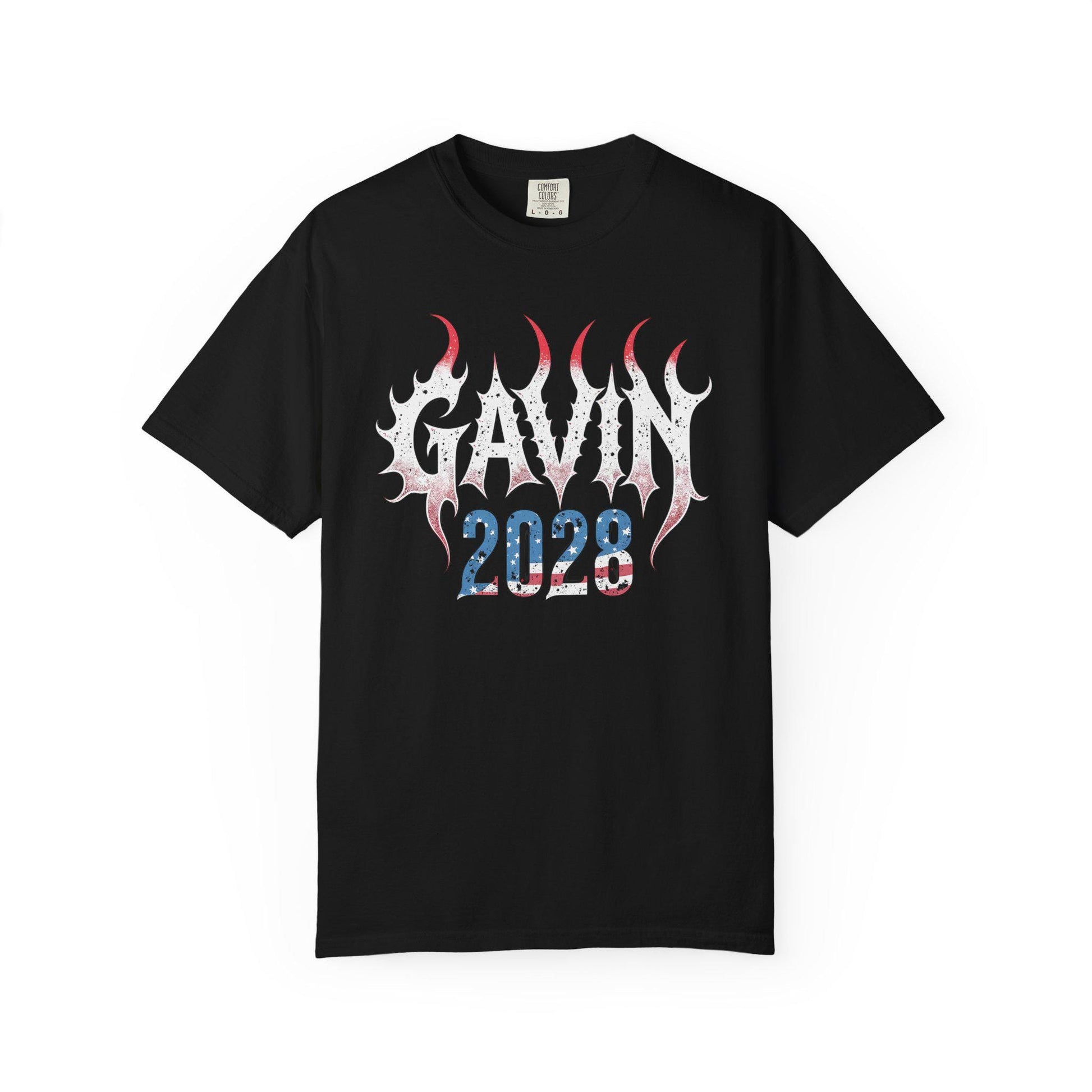 Gavin 2028 Graphic Tee: Goth Font Political Activist Shirt
