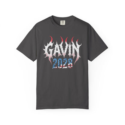 Gavin 2028 Graphic Tee: Goth Font Political Activist Shirt