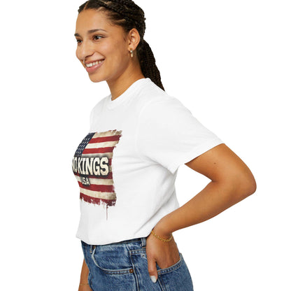 Grunge USA Flag T-Shirt: Patriotic 'No Kings' Design