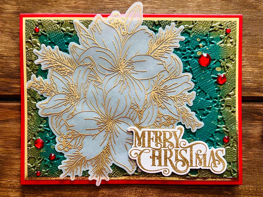 Christmas Florals on Vellum Holiday Card