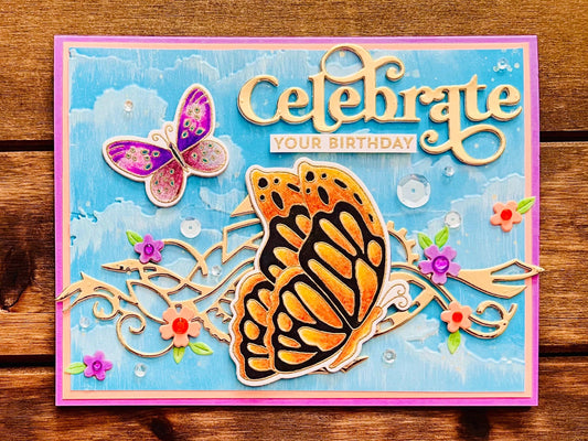 Butterflies in the Sky Celebrate Your Birthday Card