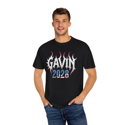 Gavin 2028 Graphic Tee: Goth Font Political Activist Shirt