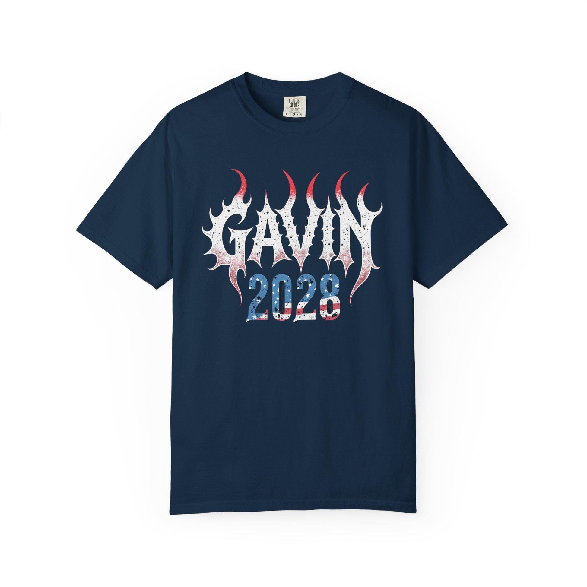 Gavin 2028 Graphic Tee: Goth Font Political Activist Shirt