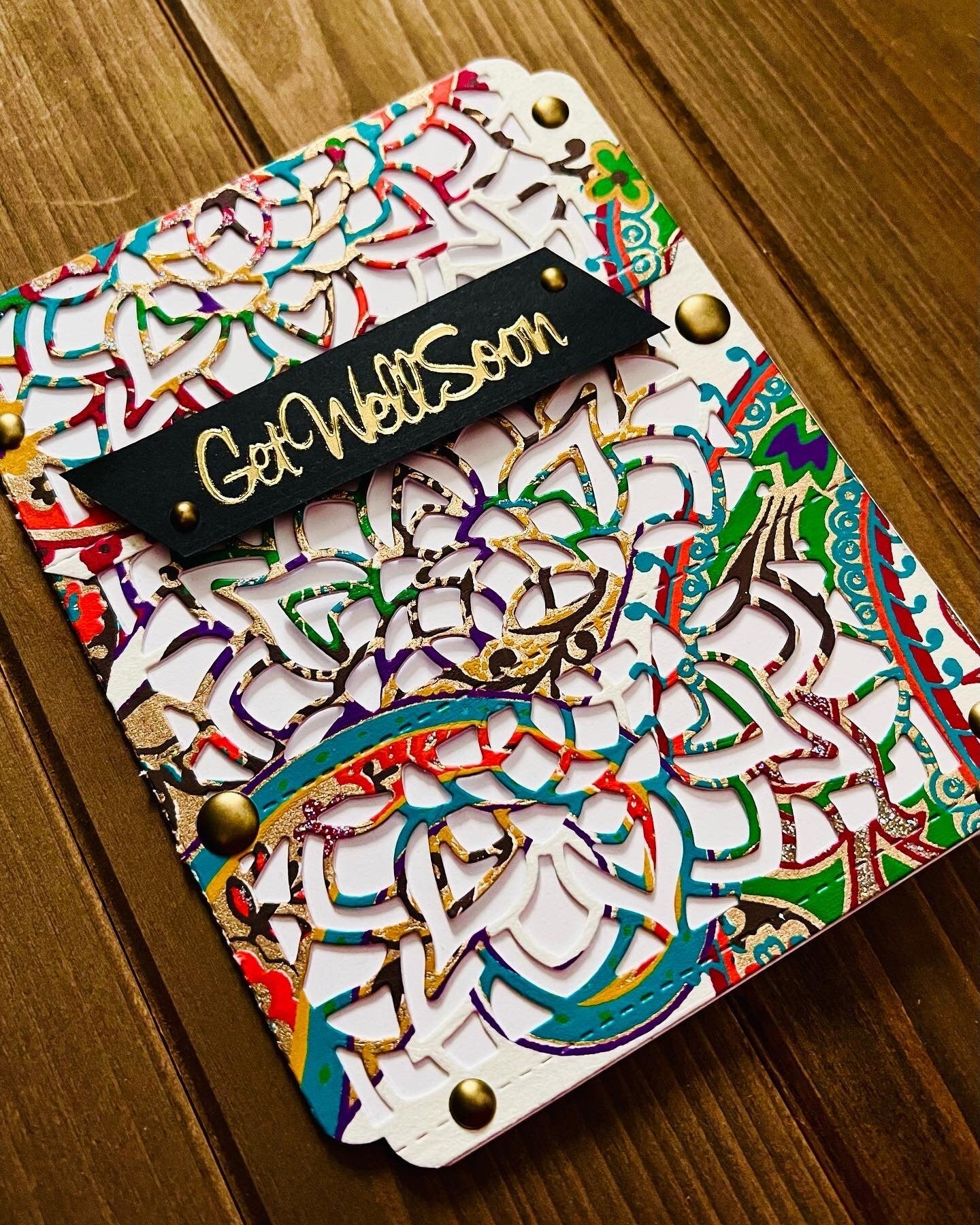 Floral Mandala Get Well Soon Greeting Card