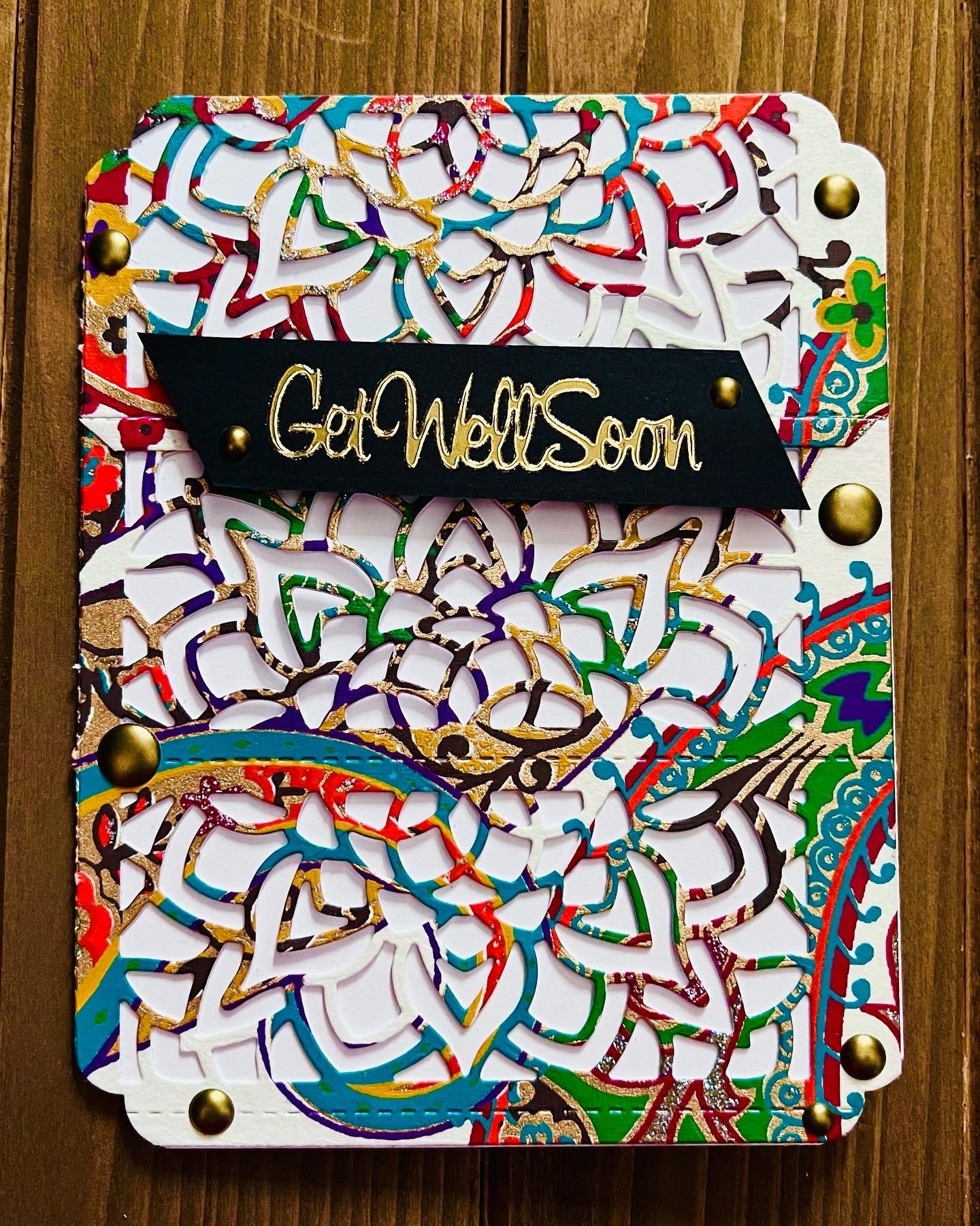 Floral Mandala Get Well Soon Greeting Card