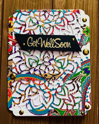 Floral Mandala Get Well Soon Greeting Card