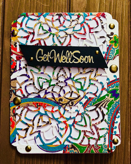 Floral Mandala Get Well Soon Greeting Card