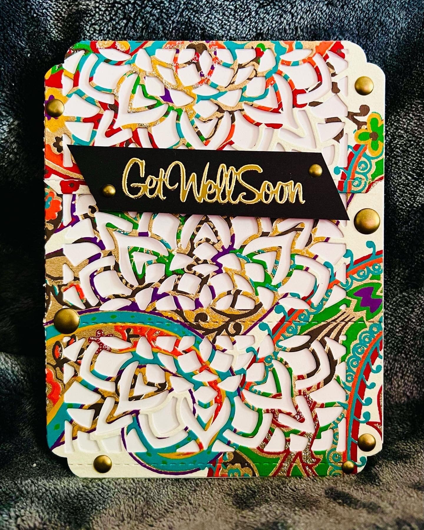 Floral Mandala Get Well Soon Greeting Card