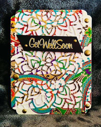 Floral Mandala Get Well Soon Greeting Card