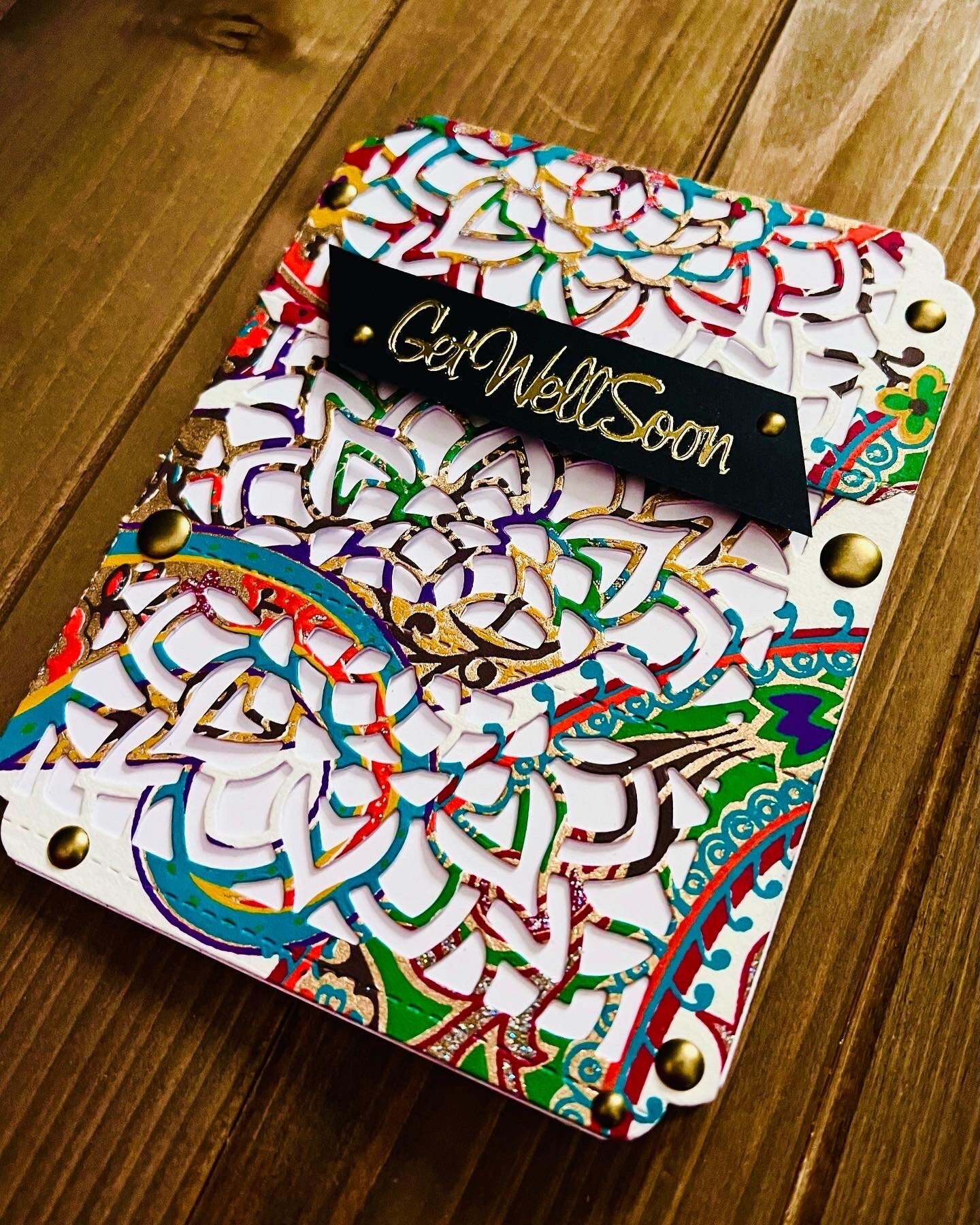 Floral Mandala Get Well Soon Greeting Card