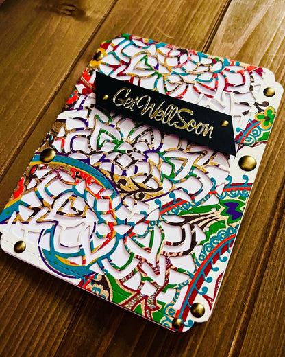 Floral Mandala Get Well Soon Greeting Card