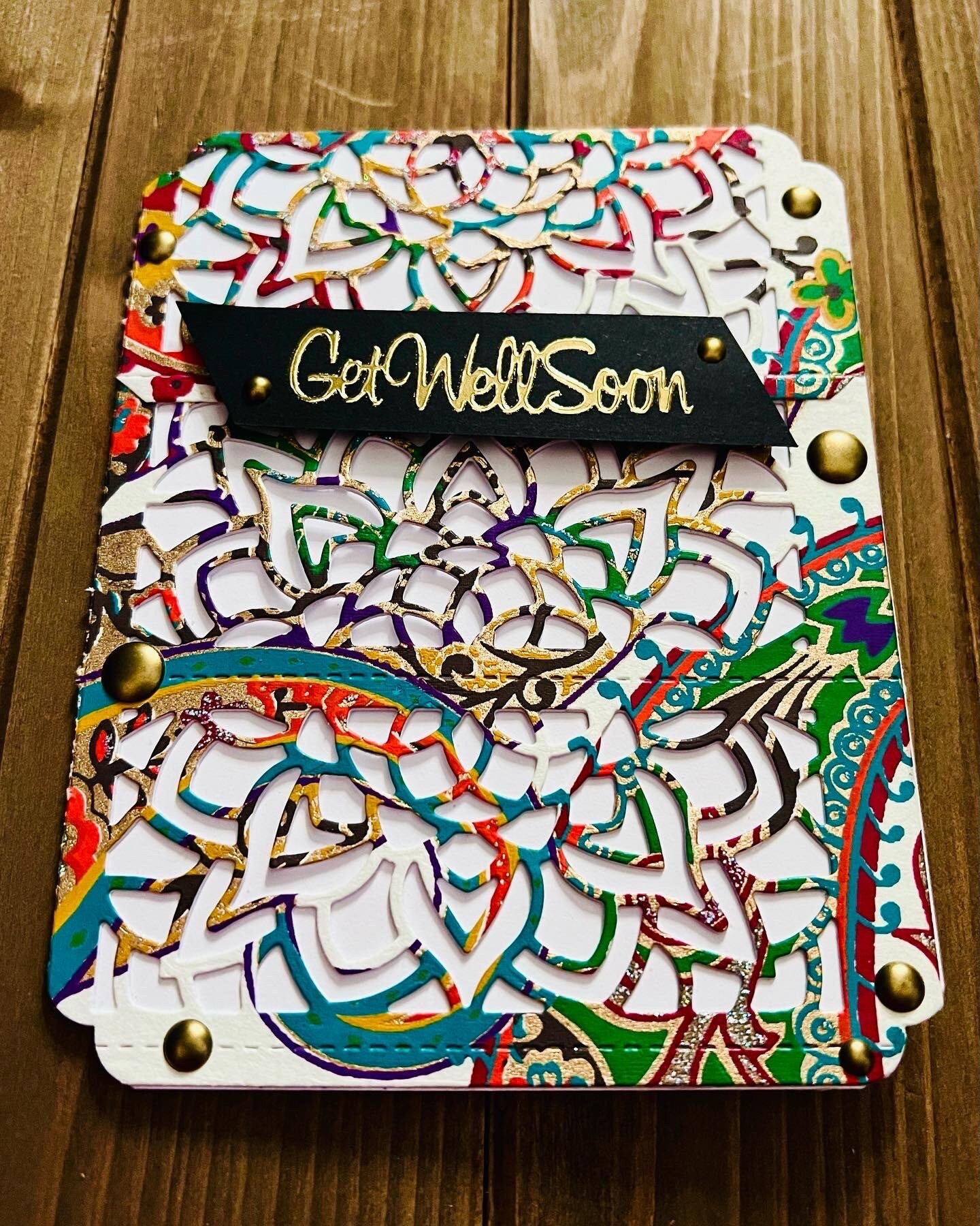 Floral Mandala Get Well Soon Greeting Card
